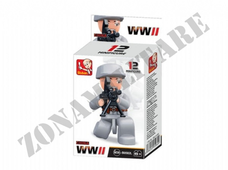 Mini Figures Sluban Wwii Soldato Con Mitragliatrice Leggera