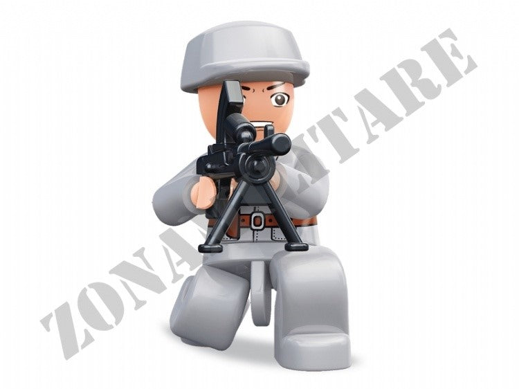 Mini Figures Sluban Wwii Soldato Con Mitragliatrice Leggera