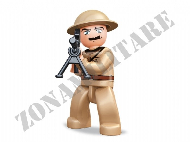 Mini Figures Sluban Wwii Soldato In Piedi Con Mitragliatrice Leggera