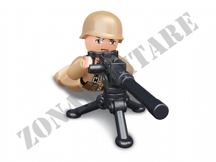 Mini Figures Sluban Wwii Soldato Addetto Postazione Fissa