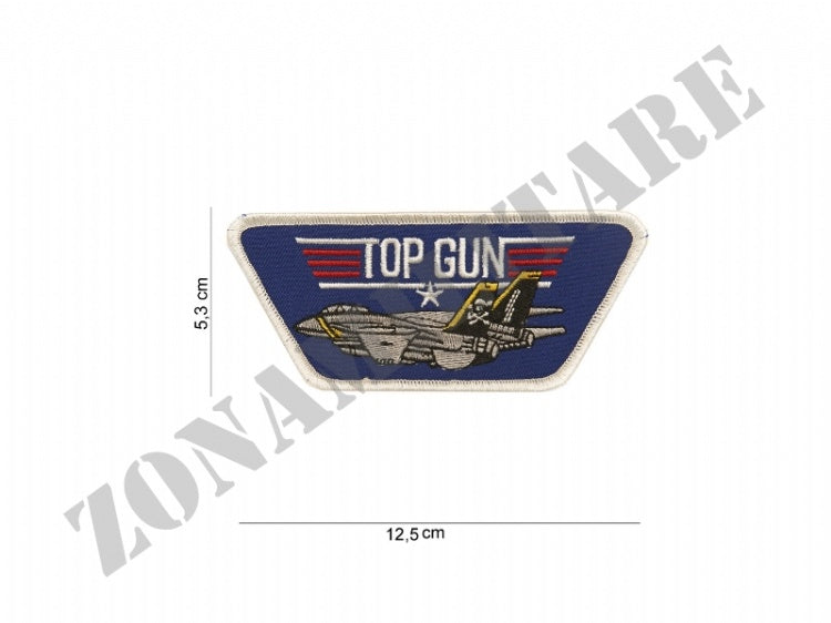 Patch Ricamata Termo Adesiva Top Gun Colore Nero