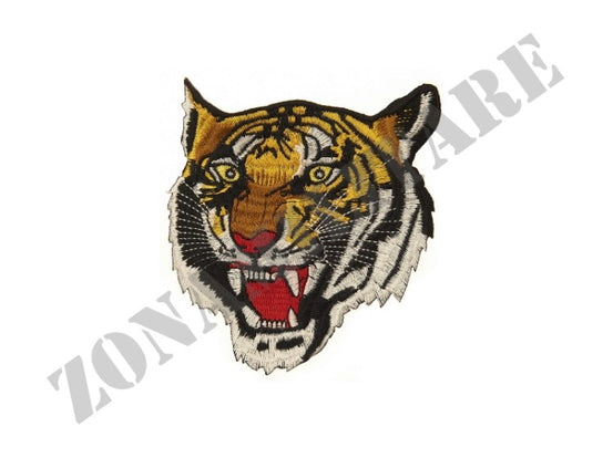 Patch Ricamata Termo Adesiva Tigre Sguardo Fisso In Avanti