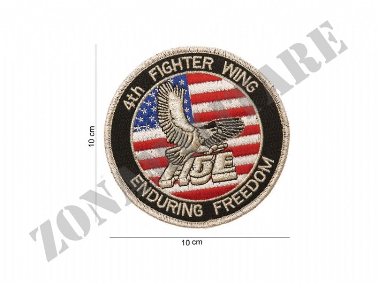 Patch Ricamata Termo Adesiva 4Th Fighter Wing Tonda