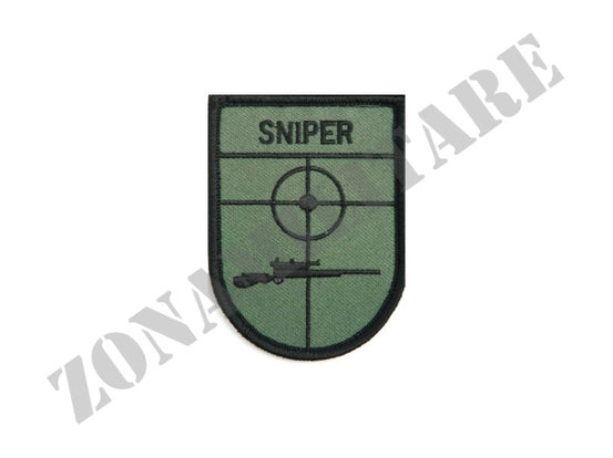 Patch Ricamata Sniper Od Green Con Velcro