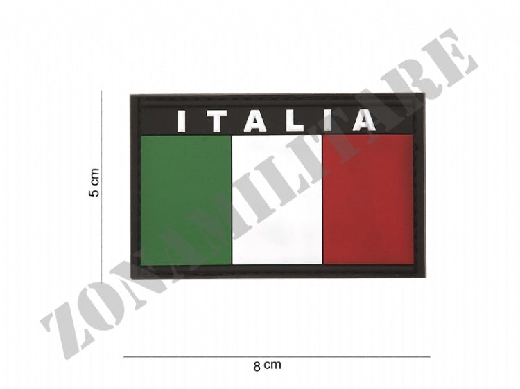 Patch Gommata Pvc 3D Italia Con Velcro