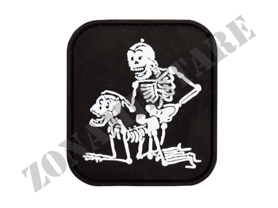 Toppa Softair Patch Pvc Skeleton Con Velcro Nera