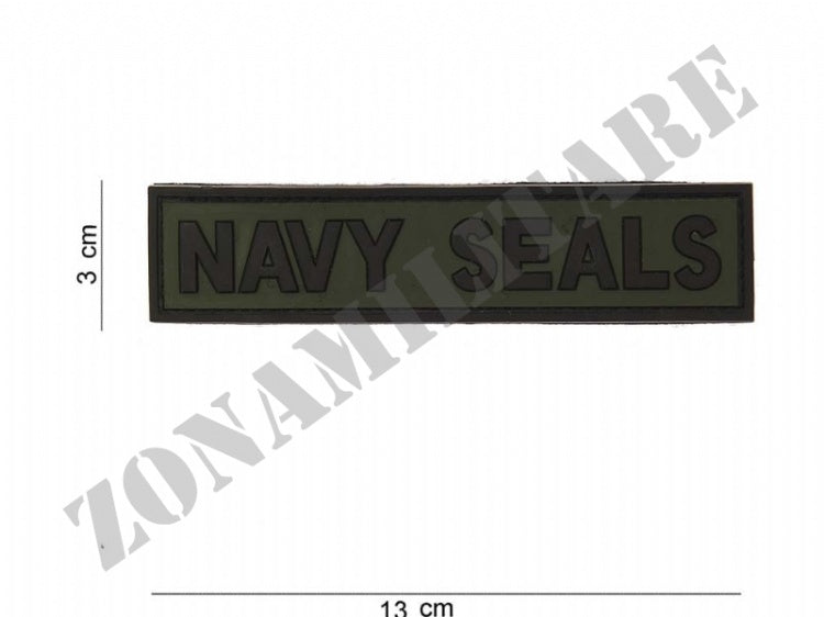 Patch Gommata Pvc 3D Navy Seals Verde Con Velcro