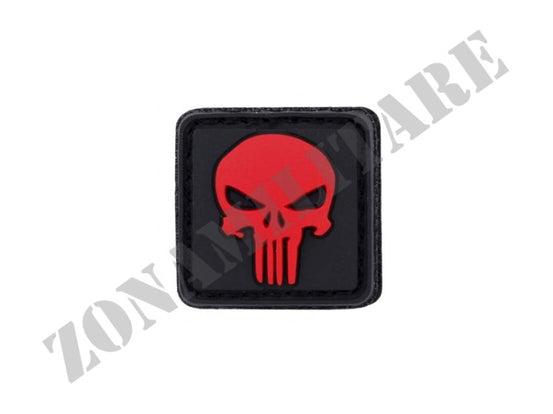 Patch Gommata Pvc 3D Punisher Rosso Con Velcro