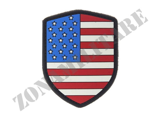 Patch Gommata Pvc 3D Scudo Usa Con Velcro