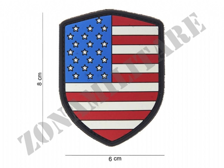 Patch Gommata Pvc 3D Scudo Usa Con Velcro