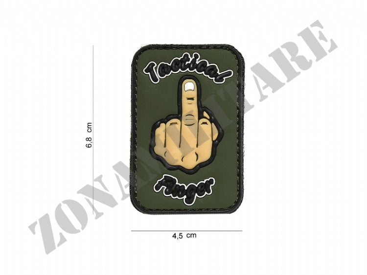 Patch Gommata Tactical Finger Verde Con Velcro