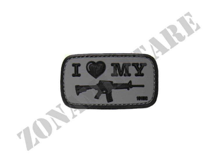 Patch Gommata I Love My M4 Gray Con Velcro