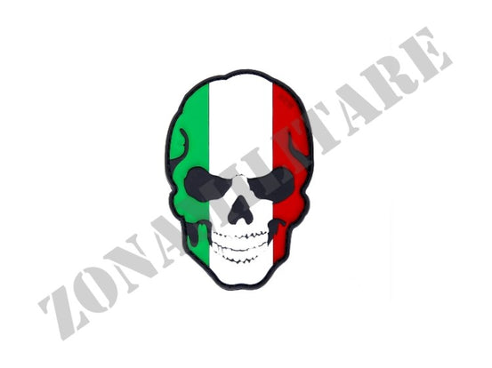 Patch 3D Pvc Teschio Italia Con Velcro