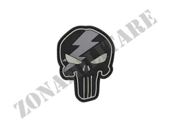 Patch 3D Pvc Punisher Thunder Strokes Grigia