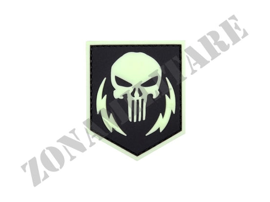 Patch 3D Pvc Punisher Thunder Strokes Clow In The Dark