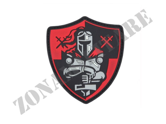 Patch Gommata Scudo Cavaliere Rosso Pvc