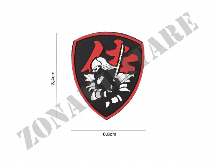 Patch Gommata Samurai Shield Rood Con Velcro