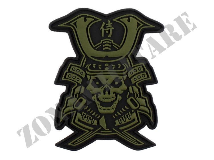 Patch Gommata Samurai Teschio Colore Verde