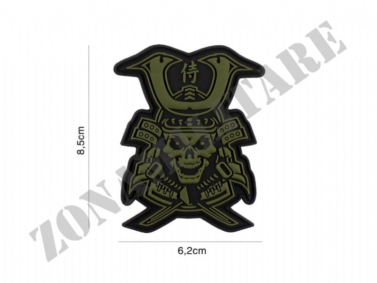 Patch Gommata Samurai Teschio Colore Verde