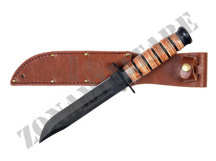 Coltello IWO JIMA WW2 COMPLETO DI FODERO IN CUOIO 101 INC