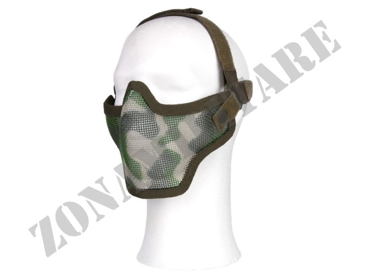 Maschera Protettiva Softair Mezzo Viso Rete Woodland