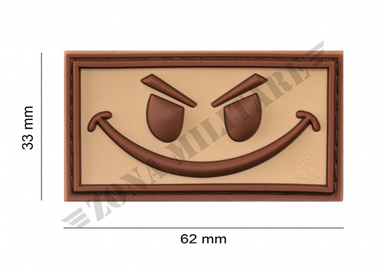 Evil Smiley Rubber Patch Jtg Desert Color