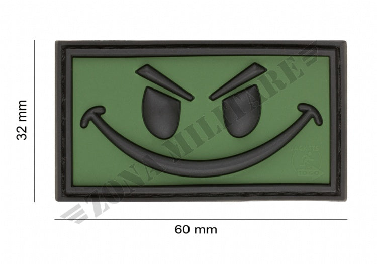 Evil Smiley Rubber Patch Jtg Forest Color