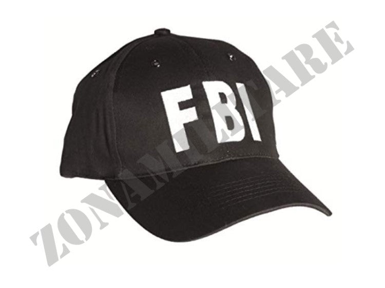 Cappellino Nero Fbi Con Visiera In Cotone Miltec