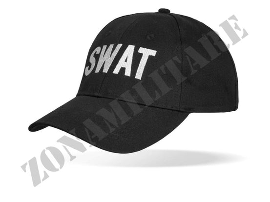 Cappellino Nero Swat Con Visiera In Cotone Miltec