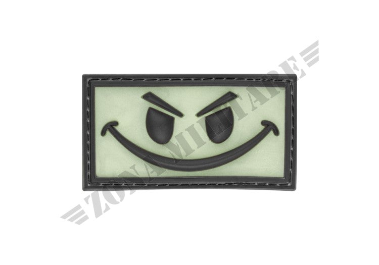 Evil Smiley Rubber Patch Jtg Glow Back Color