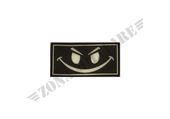 Evil Smiley Rubber Patch Jtg Glow In The Dark Color