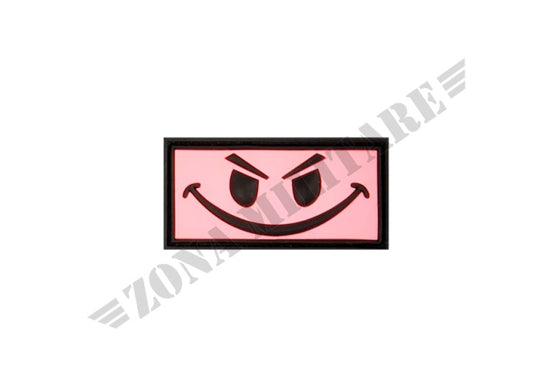 Evil Smiley Rubber Patch Jtg Pink Color