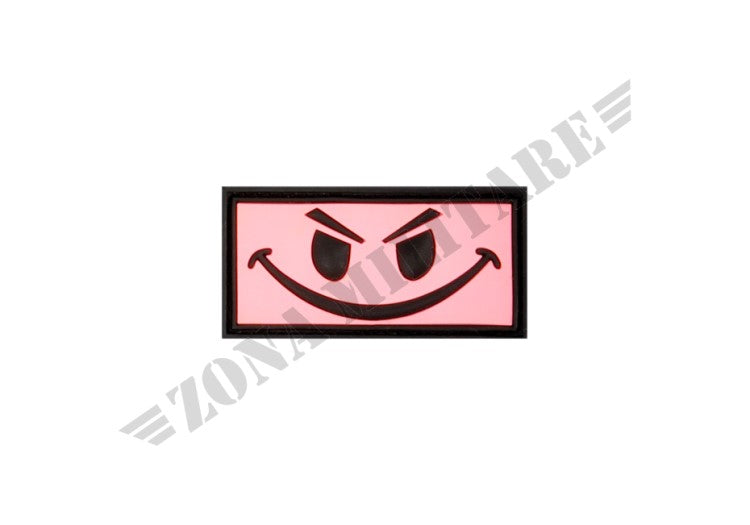 Evil Smiley Rubber Patch Jtg Pink Color