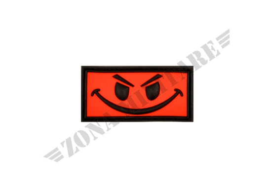 Evil Smiley Rubber Patch Jtg Red Color