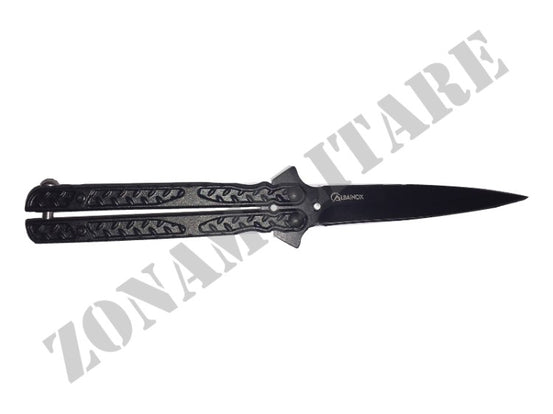 Coltello Martinez Albainox Mini Butterfly Nero Decorato