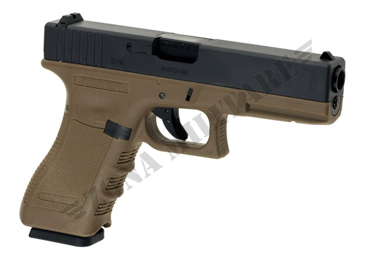 Pistola Glock 17 We Gbb Scarrellante A Gas Desert