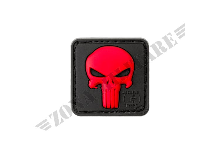 Patch gommata Punisher nera e rossa