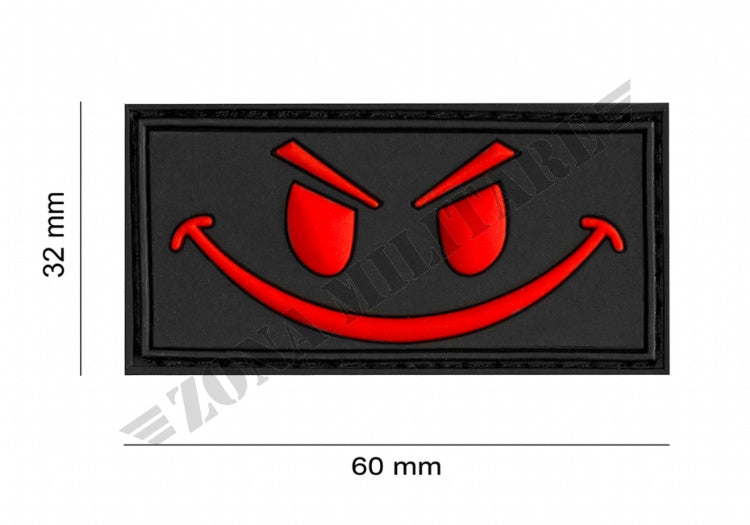 Evil Smiley Rubber Patch Jtg Black Medic Color