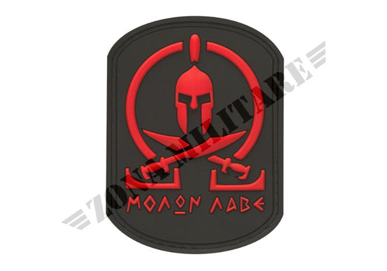 Patch gommata Molon Labe Rubber nera e rossa