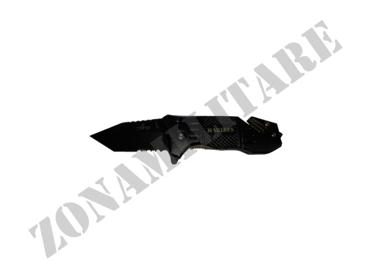 Coltello Richiudibile In Metallo Con Lama Tanto Black