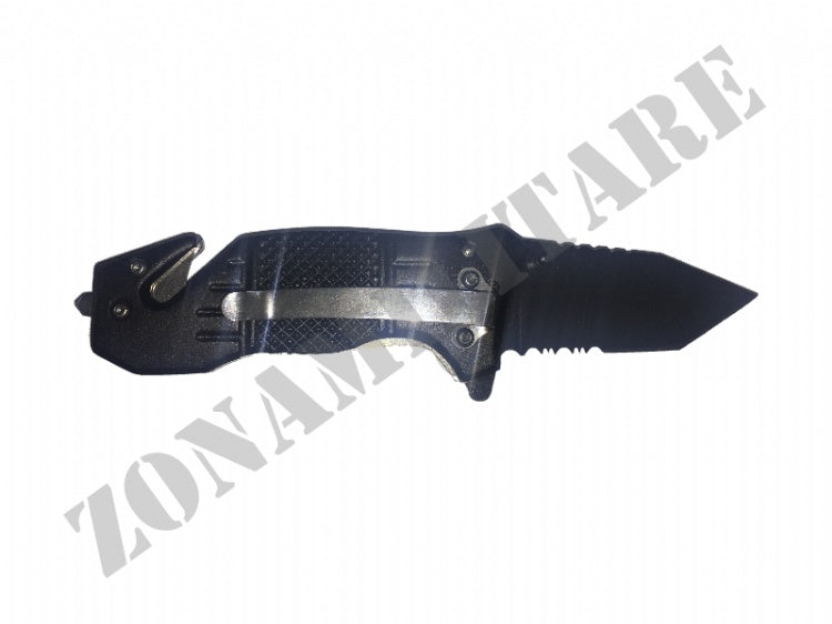 Coltello Richiudibile In Metallo Con Lama Tanto Black