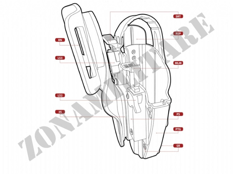 Fondina Evolution5 Holsters Ares L-2 Black