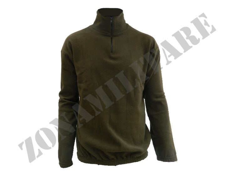 Maglia In Pile Antipilling 230Gr Mezza Zip Verde Od Algi