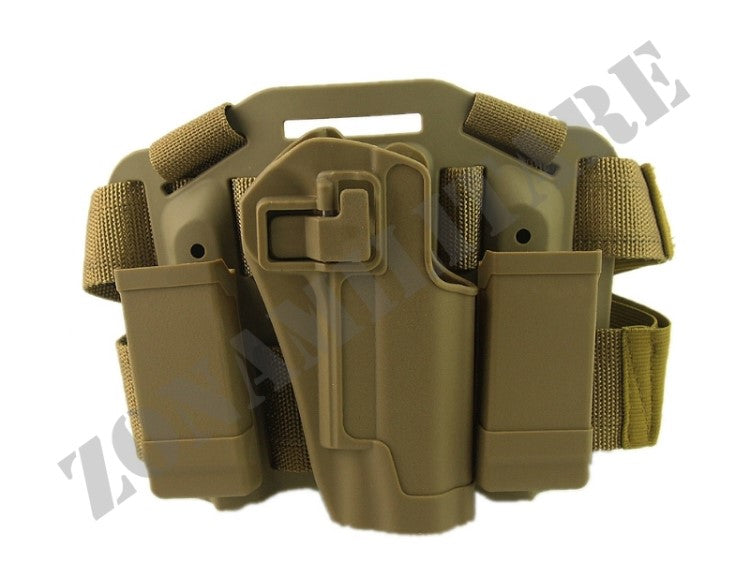 Fondina Cosciale Auto Lock Duty Holster Emerson Per M92 Coyote