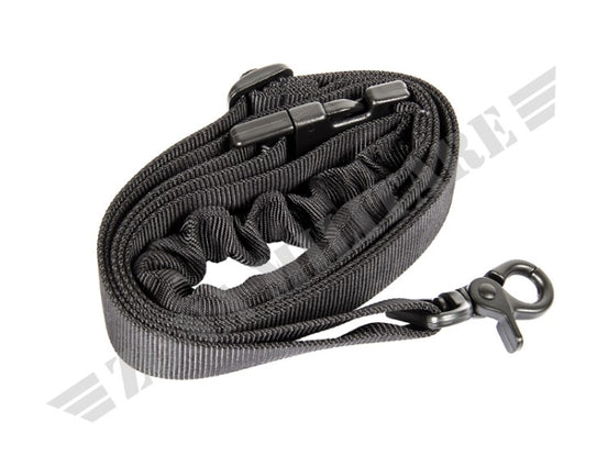 Cinghia Bungee Black River Con Moschettone Nera