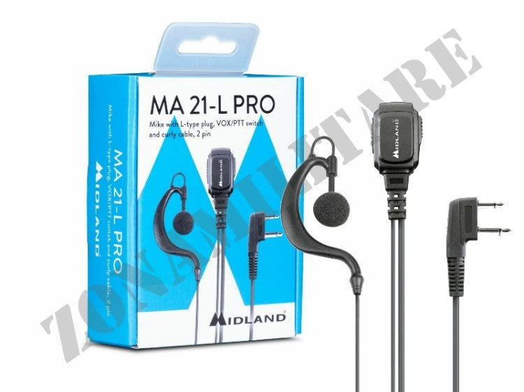 Auricolare Ma 21-L Pro CAVO SPIRALATO Midland