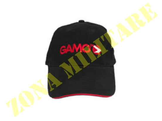 Cappellino Gamo Felpato Nero Con Bordo Rosso