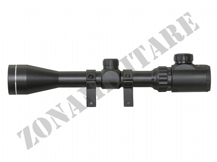 Ottica 3-9X40E Rifle Scope Con Anelli Black 8Fields