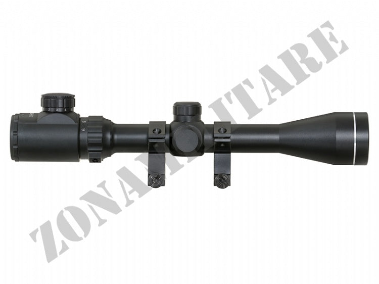 Ottica 3-9X40E Rifle Scope Con Anelli Black 8Fields