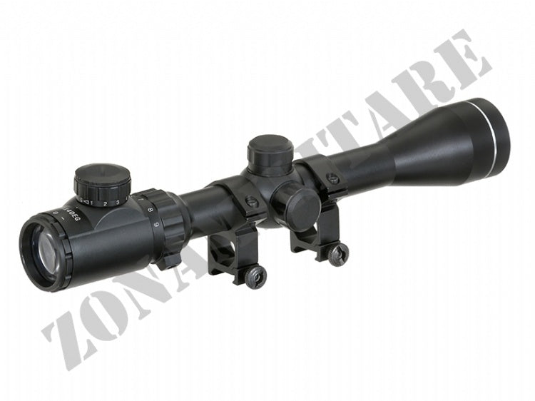 Ottica 3-9X40E Rifle Scope Con Anelli Black 8Fields